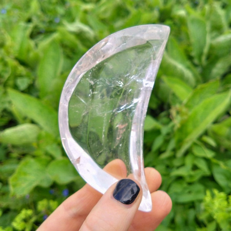 Clear Quartz Crescent Moon Dish