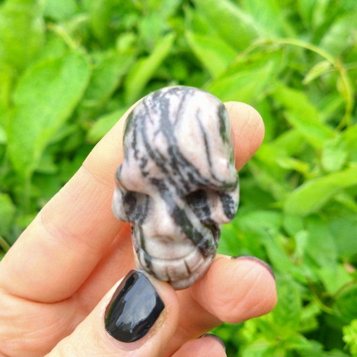 Net Jasper Skull Carving