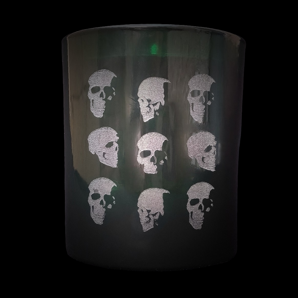 Skull Etched Candle