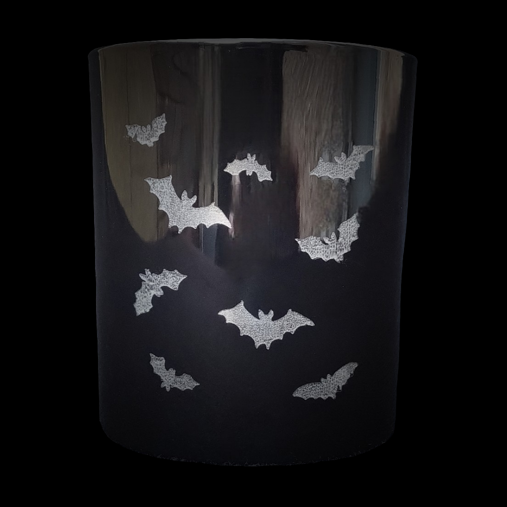 Bats Etched Candle